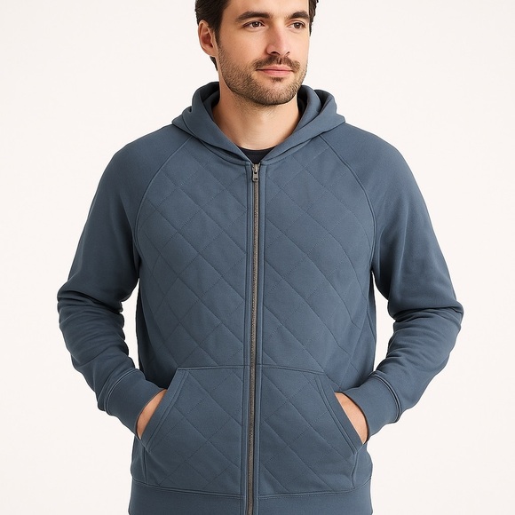 L.L. Bean Other - L.L. Bean Quilted Cotton Zip Jacket Blue Large Regular